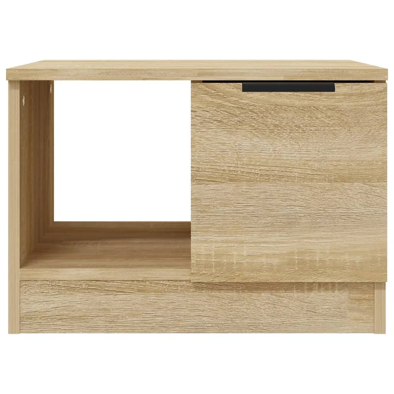 Table basse avec compartiment avec porte design moderne et contemporaine 50 x 50 x 36 cm bois d'ingénierie couleur chêne DEC038945