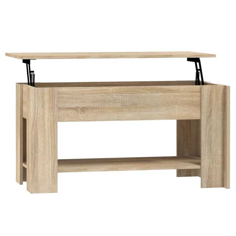 Table basse plateau relevable design moderne et contemporaine 101 x 49 x 52 cm bois d'ingénierie couleur chêne DEC038888