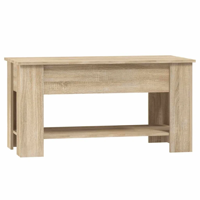 Table basse plateau relevable design moderne et contemporaine 101 x 49 x 52 cm bois d'ingénierie couleur chêne DEC038888