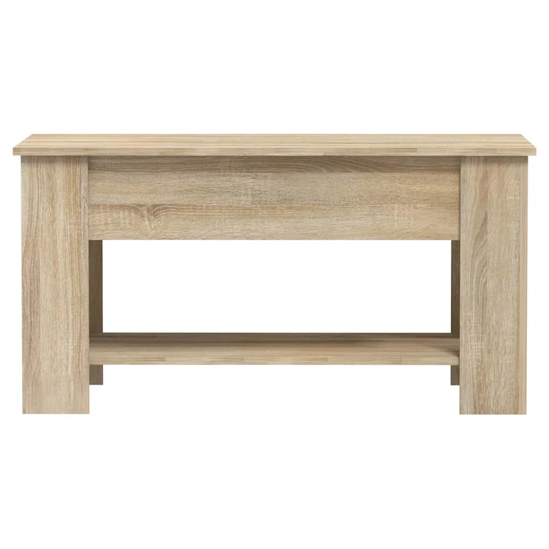 Table basse plateau relevable design moderne et contemporaine 101 x 49 x 52 cm bois d'ingénierie couleur chêne DEC038888