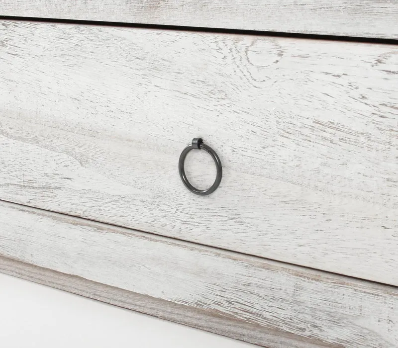 Meuble TV avec tiroir de rangement étagère style vintage en bois blanc 04_0005045