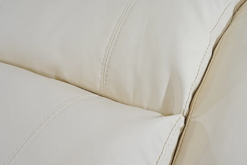 Fauteuil relax TV inclinable TV réglage du dossier et repose-pieds en synthétique crème 04_0002022
