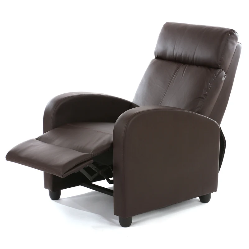 Fauteuil relax TV inclinable TV réglage du dossier et repose-pieds en synthétique marron 04_0002019