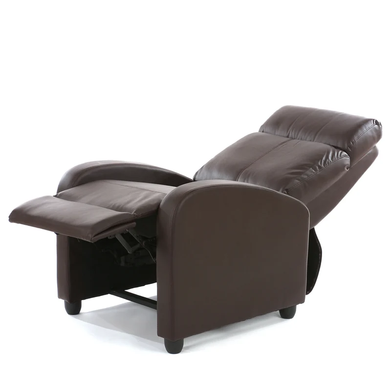 Fauteuil relax TV inclinable TV réglage du dossier et repose-pieds en synthétique marron 04_0002019