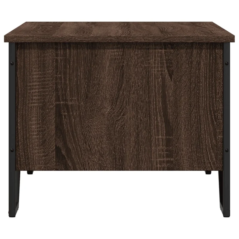 Table basse avec compartiment avec porte design moderne et contemporaine 100 x 51 x 40 cm bois d'ingénierie marron et métal DEC038603