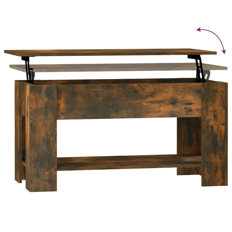 Table basse dessus relevable design moderne et contemporaine 101 x 49 x 52 cm bois d'ingénierie marron DEC038353