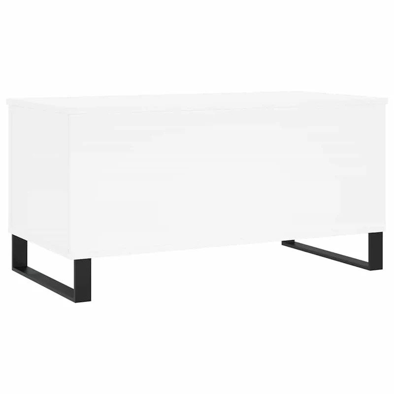 Table basse dessus relevable design moderne et contemporaine 90 x 44,5 x 45 cm bois d'ingénierie blanc et métal DEC037985