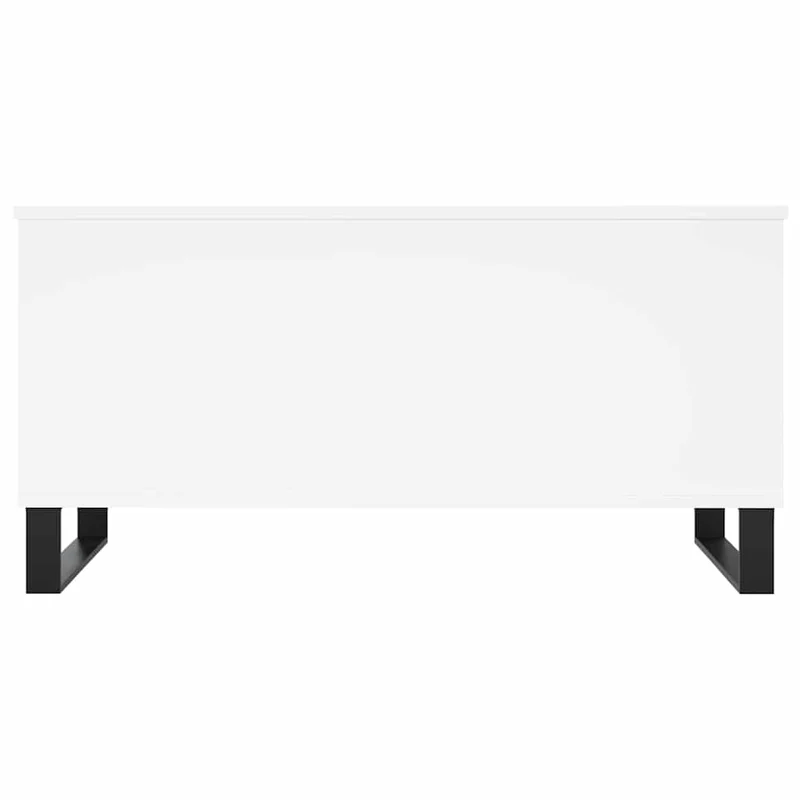Table basse dessus relevable design moderne et contemporaine 90 x 44,5 x 45 cm bois d'ingénierie blanc et métal DEC037985