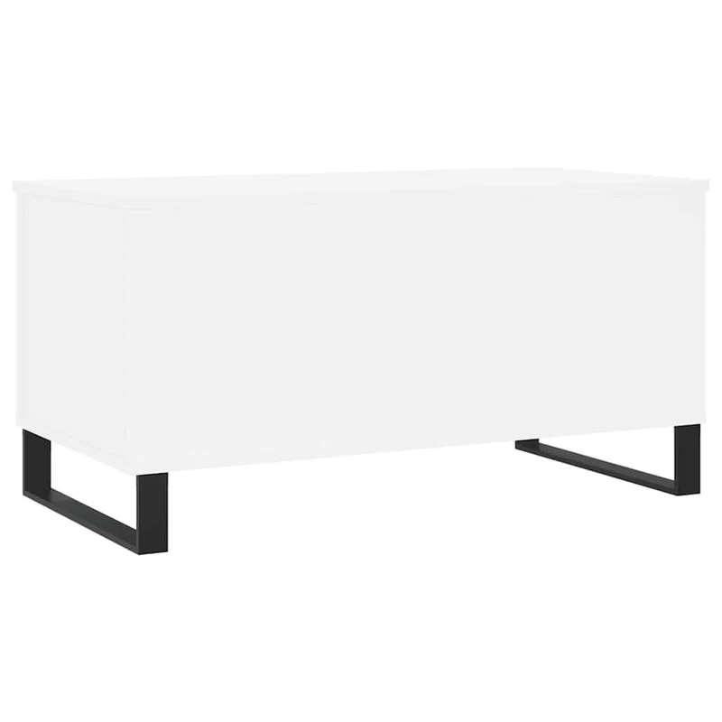 Table basse dessus relevable design moderne et contemporaine 90 x 44,5 x 45 cm bois d'ingénierie blanc et métal DEC037985