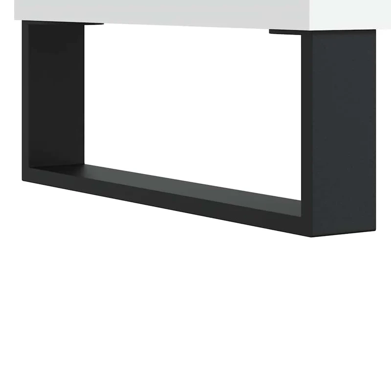 Table basse dessus relevable design moderne et contemporaine 90 x 44,5 x 45 cm bois d'ingénierie blanc et métal DEC037985