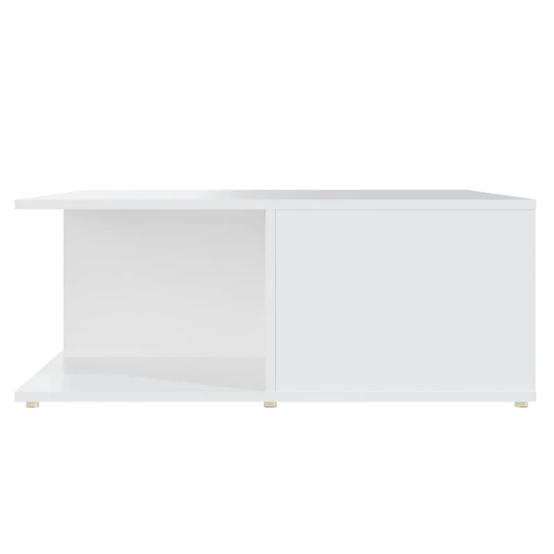 Table basse avec tiroirs design moderne et contemporaine 80 x 80 x 31 cm bois d'ingénierie blanc DEC037966