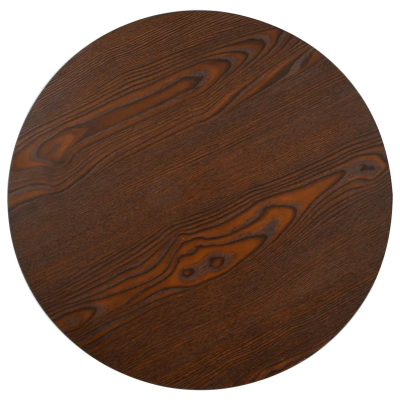 Table d'appoint auxiliaire table bistro diamètre 60 cm hauteur 75 cm en MDF marron foncé et acier noir DEC036574
