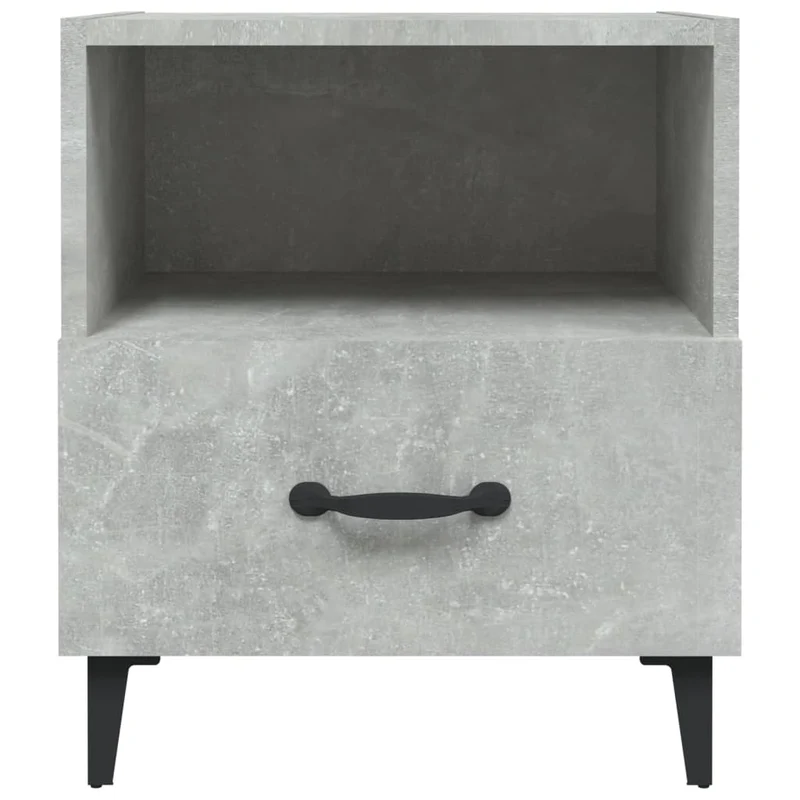 Table de chevet avec tiroir et compartiment 40 x 35 x 47,5 cm en bois d'ingénierie gris et métal DEC034059