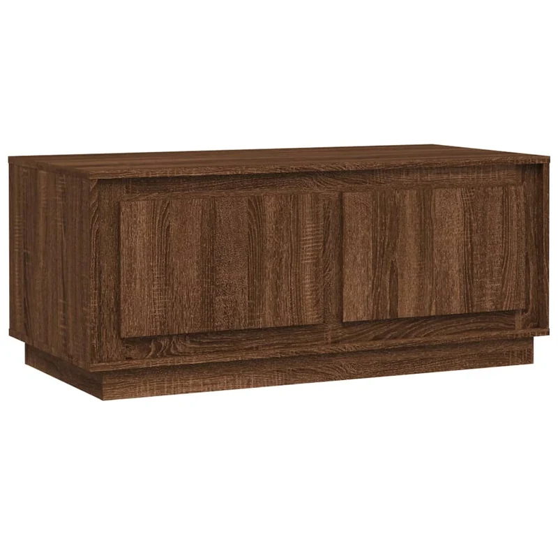 Table basse avec compartiment avec porte design rustique 102 x 50 x 44 cm bois d'ingénierie marron DEC038636