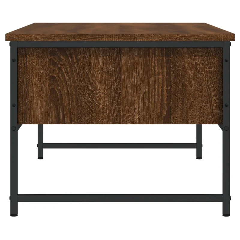 Table basse avec tiroirs design industirel et contemporain 101 x 49 x 39,5 cm bois d'ingénierie marron et métal DEC038614