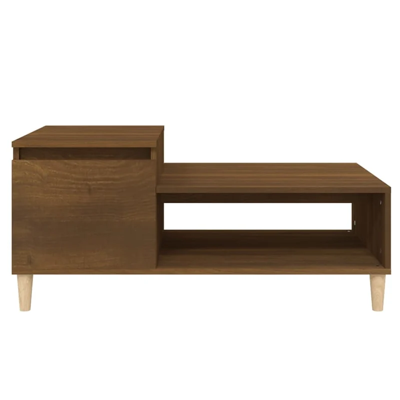 Table basse avec compartiments design moderne et contemporaine 100 x 50 x 45 cm bois d'ingénierie marron DEC038590