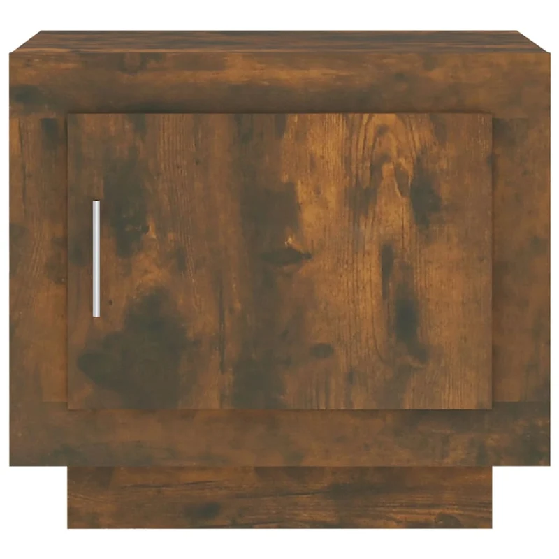 Table basse avec compartiment avec porte design moderne et contemporaine 51 x 50 x 45 cm bois d'ingénierie marron DEC038423