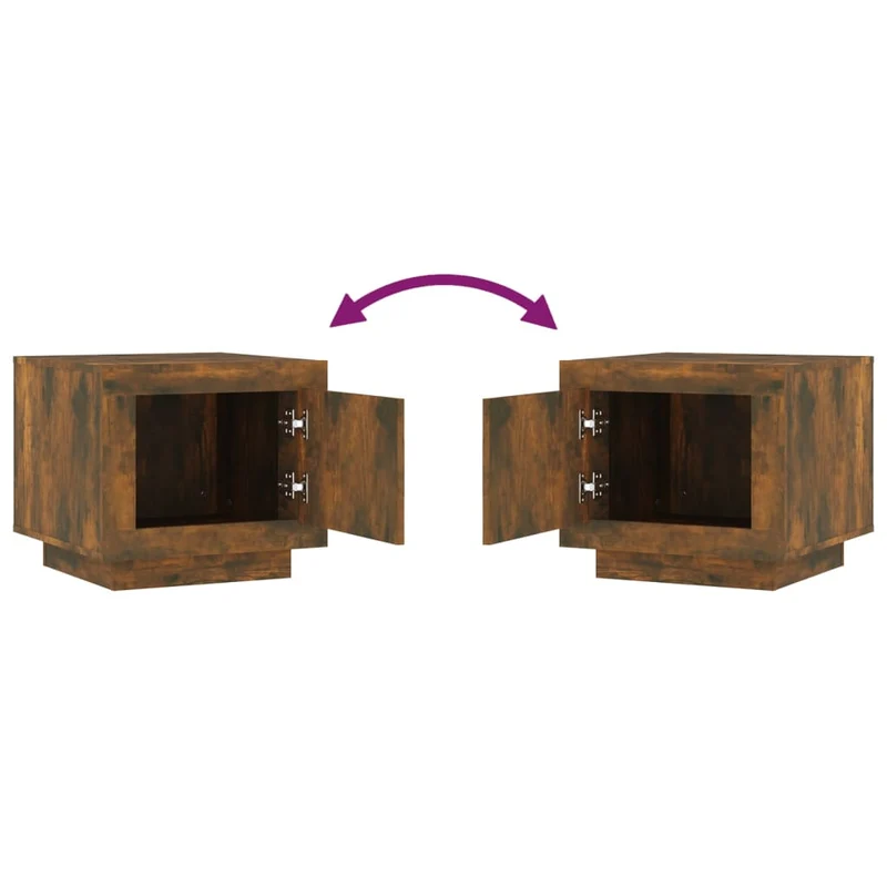 Table basse avec compartiment avec porte design moderne et contemporaine 51 x 50 x 45 cm bois d'ingénierie marron DEC038423