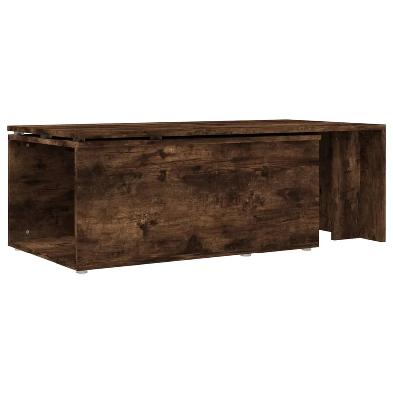 Table basse dessus de table pivotant à 360 degrés design moderne et contemporaine 150 x 50 x 35 cm bois d'ingénierie marron DEC038393
