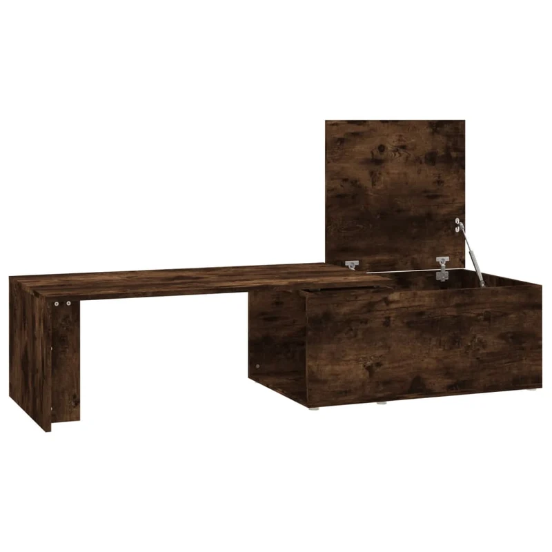 Table basse dessus de table pivotant à 360 degrés design moderne et contemporaine 150 x 50 x 35 cm bois d'ingénierie marron DEC038393