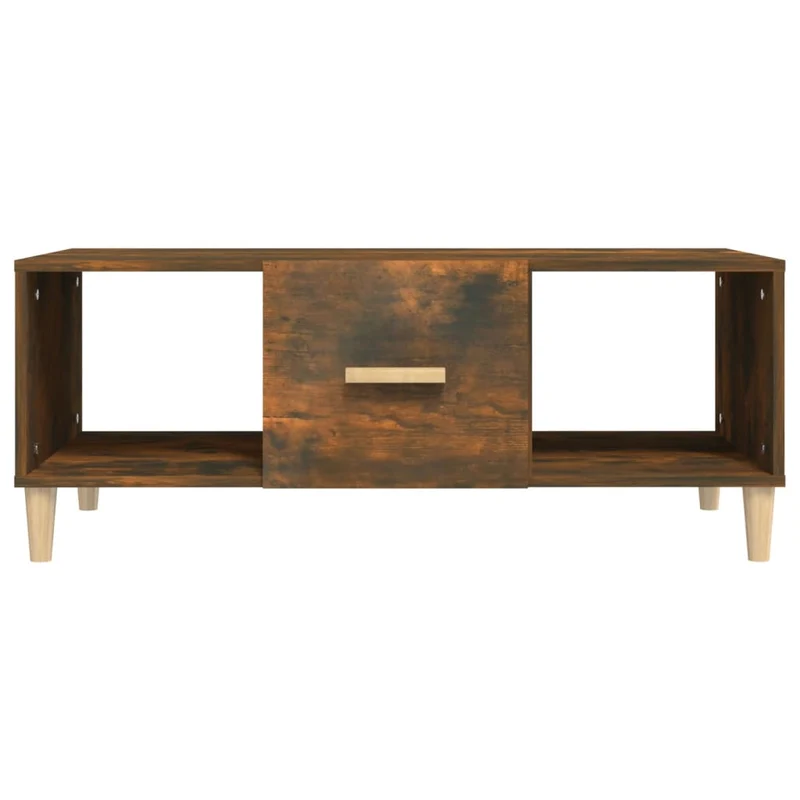 Table basse avec tiroir et compartiment ouvert design moderne et contemporaine 102 x 50 x 40 cm bois d'ingénierie marron DEC038369