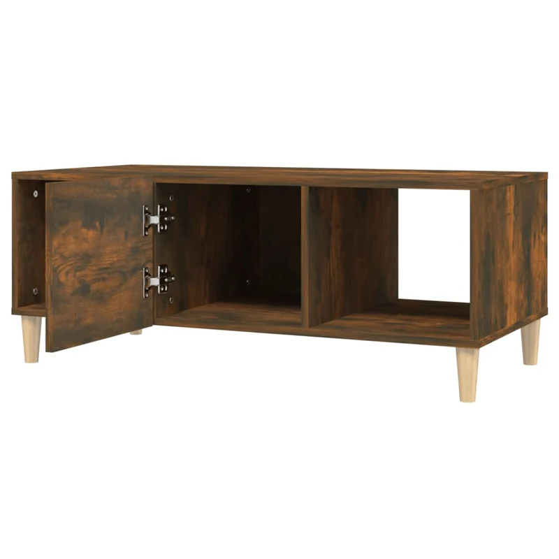 Table basse avec tiroir et compartiment ouvert design moderne et contemporaine 102 x 50 x 40 cm bois d'ingénierie marron DEC038369