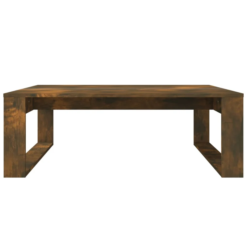 Table basse design moderne et contemporaine 100 x 100 x 35 cm bois d'ingénierie marron DEC038300