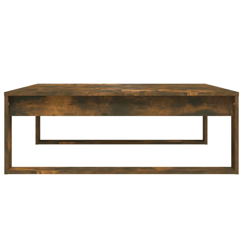 Table basse design moderne et contemporaine 100 x 100 x 35 cm bois d'ingénierie marron DEC038300