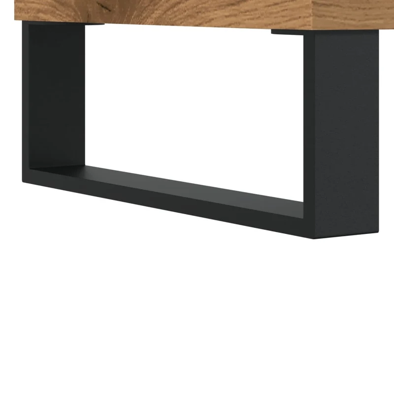 Table basse plateau relevable design rustique industriel 60 x 44,5 x 45 cm bois d'ingénierie marron et métal DEC038294