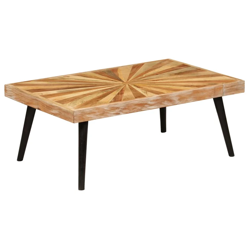 Table basse design rustique et contemporain en bois de manguier massif 90 x 55 x 36 cm DEC038240
