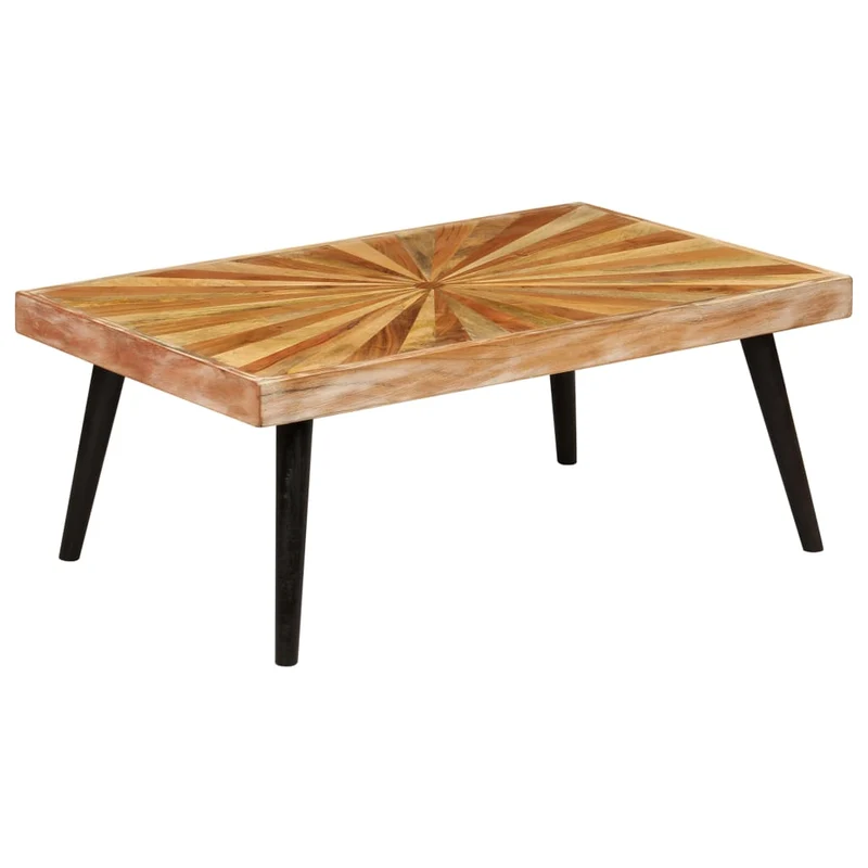 Table basse design rustique et contemporain en bois de manguier massif 90 x 55 x 36 cm DEC038240