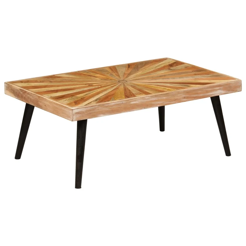 Table basse design rustique et contemporain en bois de manguier massif 90 x 55 x 36 cm DEC038240