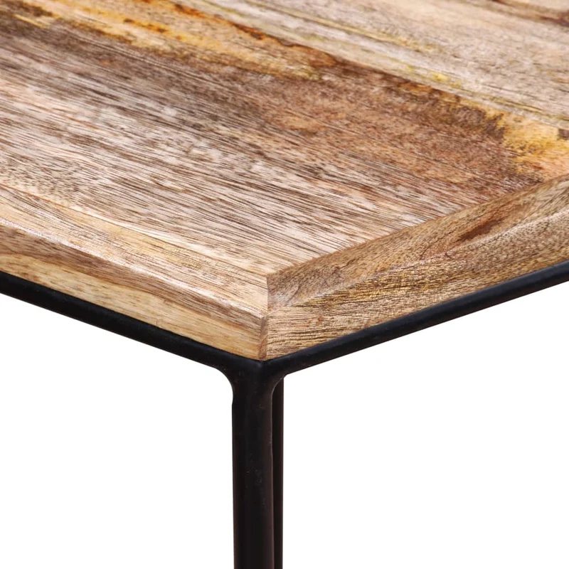 Table basse modulaire avec 3 petites tables design moderne et contemporaine bois de manguier et fer 56 x 48 x 40 cm DEC038237