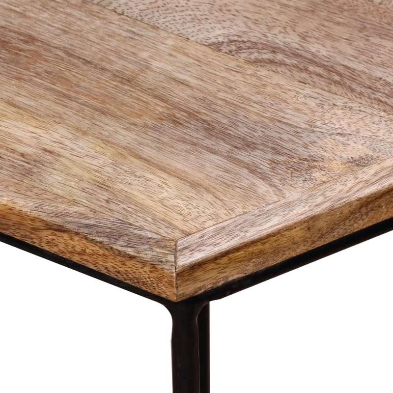 Table basse modulaire avec 3 petites tables design moderne et contemporaine bois de manguier et fer 56 x 48 x 40 cm DEC038237