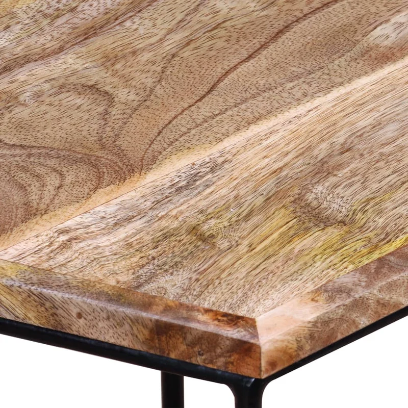 Table basse modulaire avec 3 petites tables design moderne et contemporaine bois de manguier et fer 56 x 48 x 40 cm DEC038237