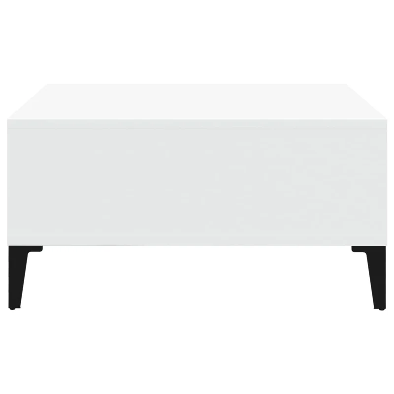 Table basse 4 compartiments ouverts design moderne et contemporaine 60 x 60 x 30 cm bois d'ingénierie blanc DEC037923