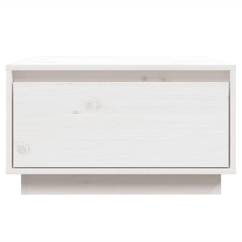Table basse avec tiroir design moderne et contemporaine 55 x 56 x 32 cm bois massif de pin blanc DEC037904
