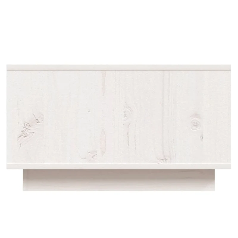 Table basse avec tiroir design moderne et contemporaine 55 x 56 x 32 cm bois massif de pin blanc DEC037904
