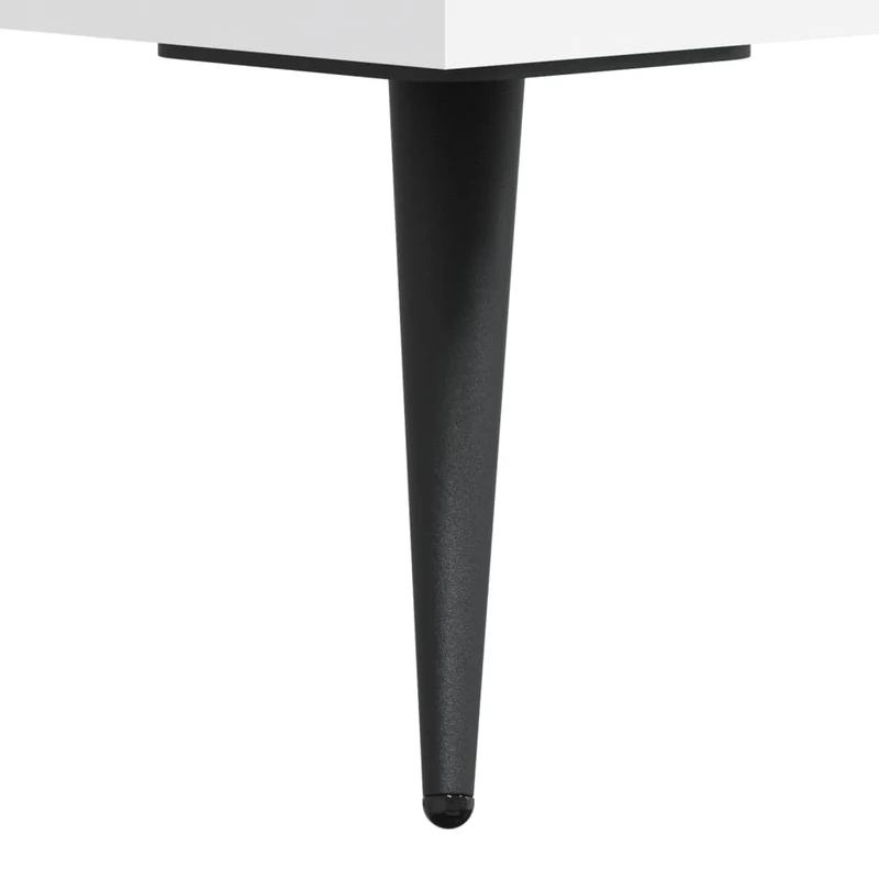Table basse avec tiroir design moderne et contemporaine 50 x 50 x 40 cm bois d'ingénierie blanc et fer DEC037882