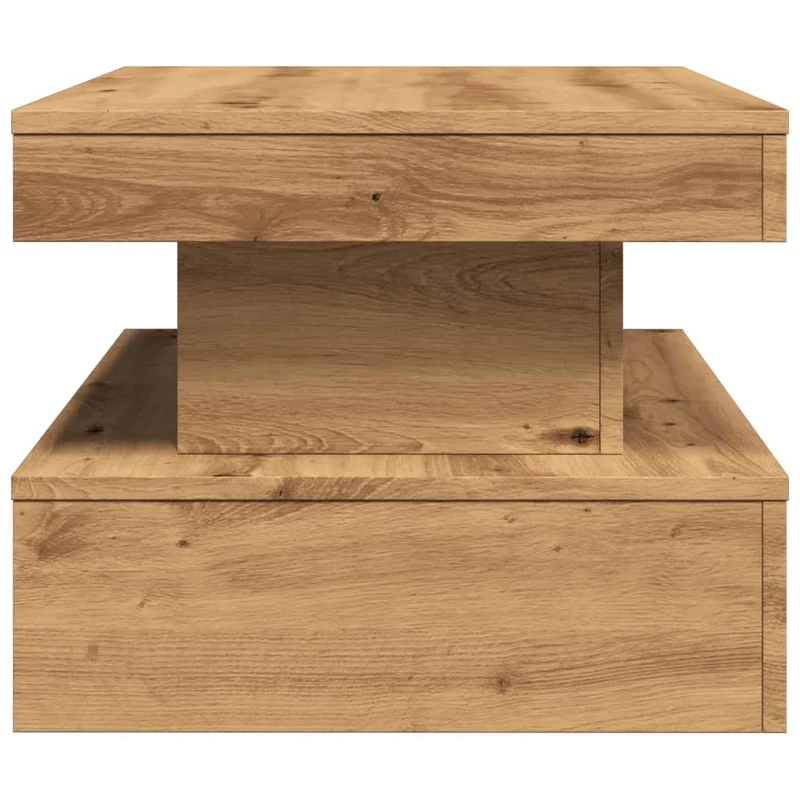 Table basse de salon design moderne avec lumières LED 90 x 50 x 40 cm bois d'ingénierie couleur chêne DEC037613