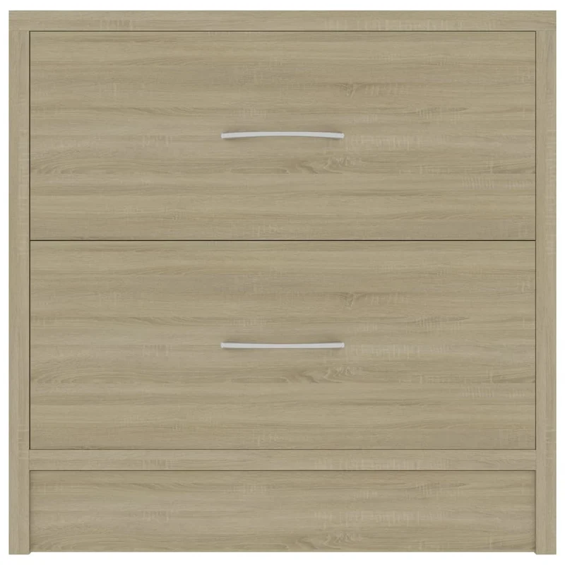 Lot de 2 tables de chevet avec deux tiroirs 40 x 30 x 40cm bois d'ingénierie couleur chêne DEC035877