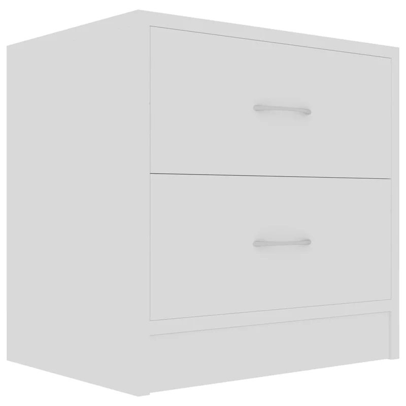 Lot de 2 tables de chevet avec tiroirs 40 x 30 x 40 cm bois d'ingénierie blanc DEC034890