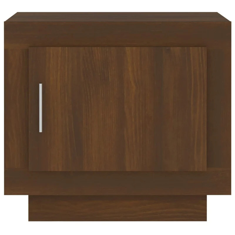 Table basse avec compartiment avec porte design moderne et contemporaine 51 x 50 x 45 cm bois d'ingénierie marron DEC038688