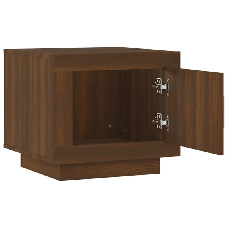 Table basse avec compartiment avec porte design moderne et contemporaine 51 x 50 x 45 cm bois d'ingénierie marron DEC038688