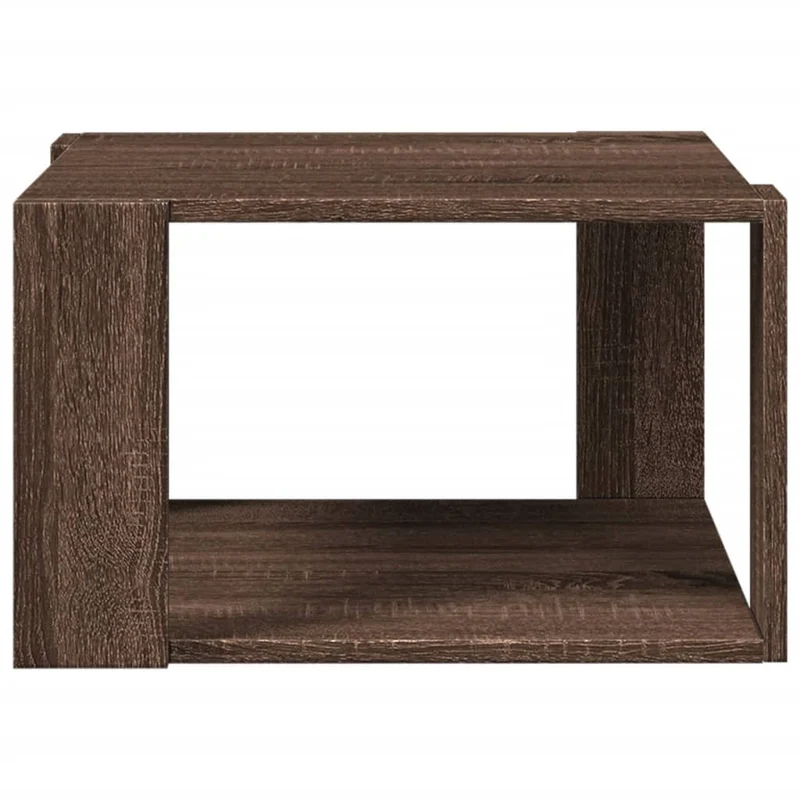 Table basse design moderne et contemporaine 51,5 x 51,5 x 30 cm bois d'ingénierie marron DEC038686