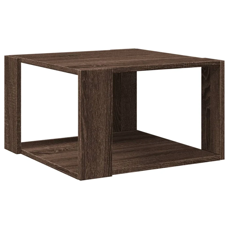 Table basse design moderne et contemporaine 51,5 x 51,5 x 30 cm bois d'ingénierie marron DEC038686