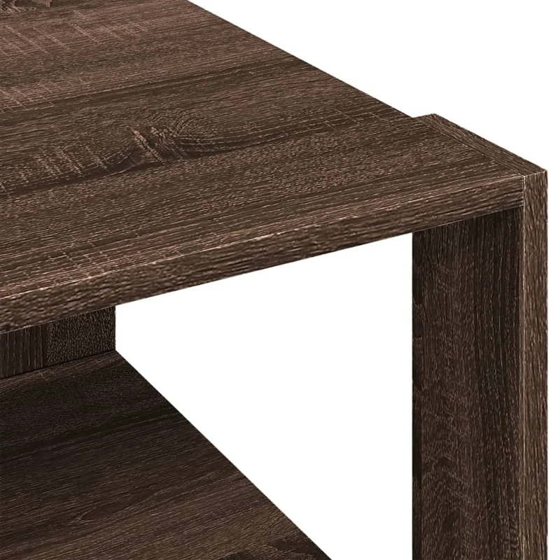 Table basse design moderne et contemporaine 51,5 x 51,5 x 30 cm bois d'ingénierie marron DEC038686
