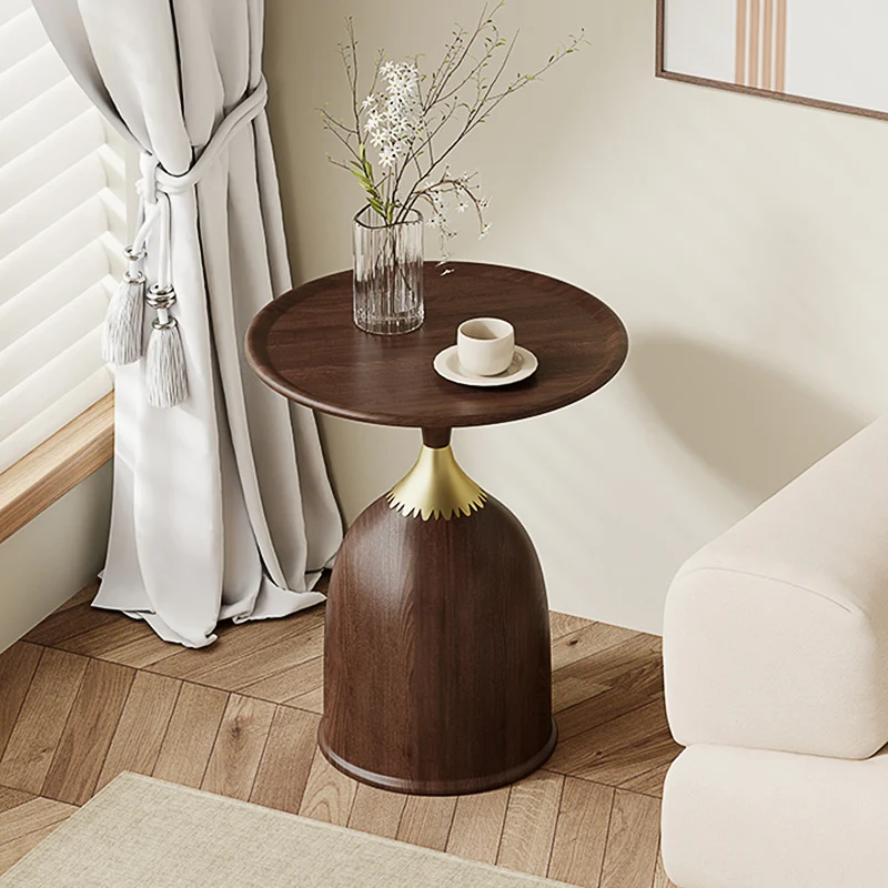 Contemporary Retro Carbon Steel Stainless Steel Round Column Bullet End Table 1-Tray For Living Room