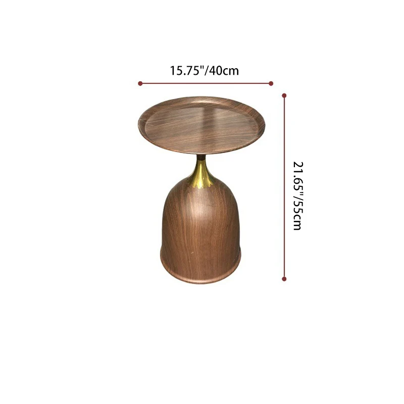 Contemporary Retro Carbon Steel Stainless Steel Round Column Bullet End Table 1-Tray For Living Room