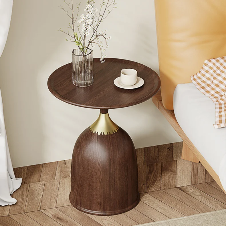 Contemporary Retro Carbon Steel Stainless Steel Round Column Bullet End Table 1-Tray For Living Room